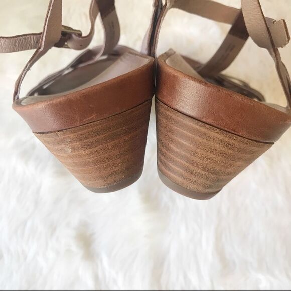 ABEO Biosystems Sandal Brown Size 10N Narrow Leather Wedge Open Toe Ankle Strap - Picture 10 of 14